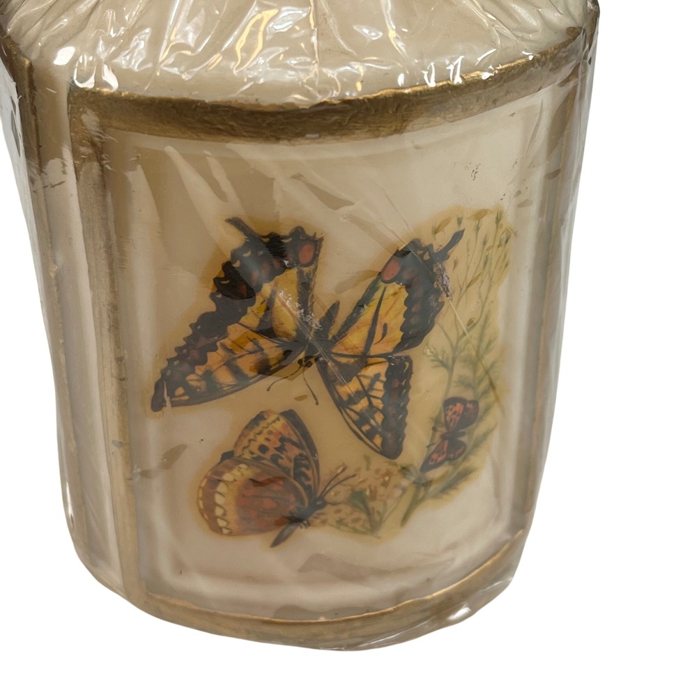Vintage Peggy Karr Butterfly Pillar Candle Decor Cottagecore Nature